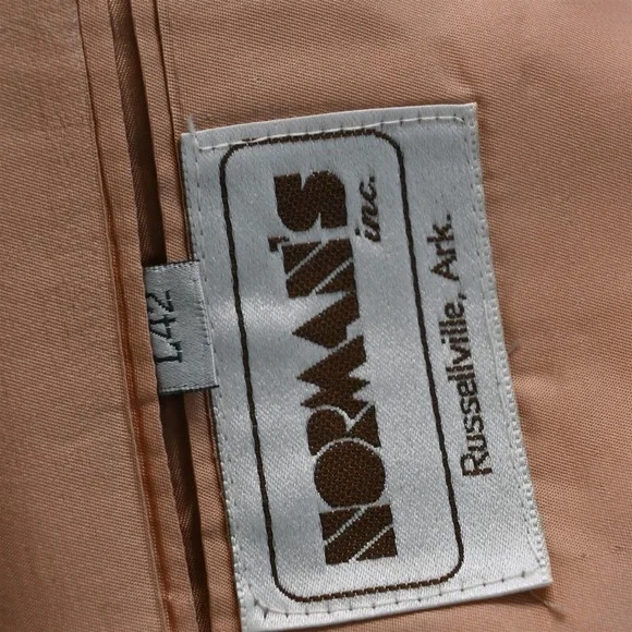 Vtg Mens‎ 42L 36x32 Beige Khaki Cotton Blend Mens Jacket Pants Suit